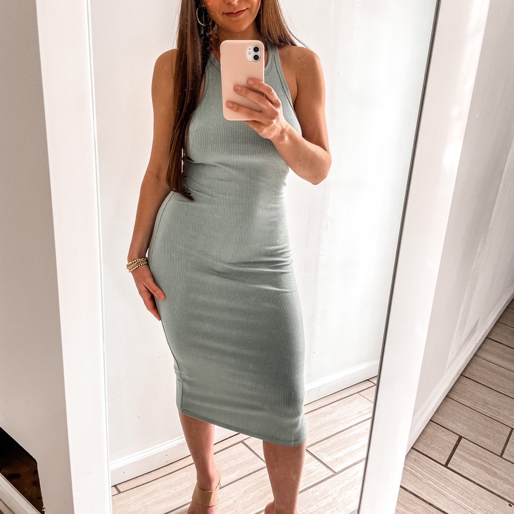 Sage midi dress